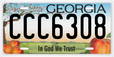 GA license plate CCC6308