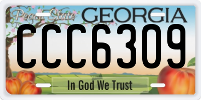 GA license plate CCC6309