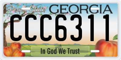 GA license plate CCC6311