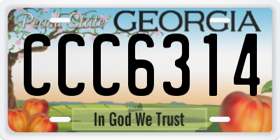 GA license plate CCC6314