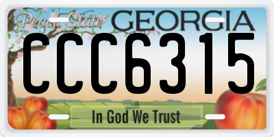 GA license plate CCC6315