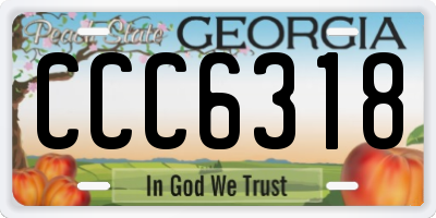 GA license plate CCC6318