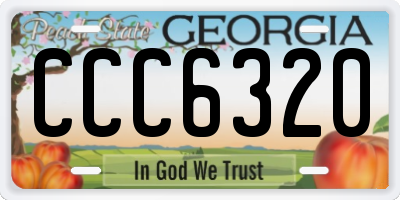 GA license plate CCC6320