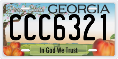 GA license plate CCC6321