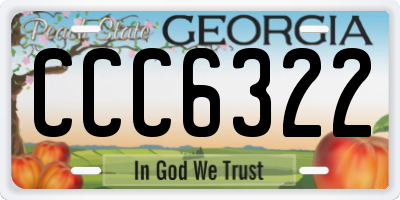 GA license plate CCC6322