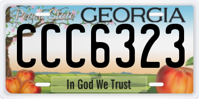 GA license plate CCC6323