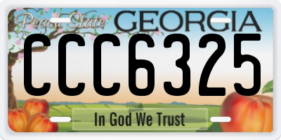 GA license plate CCC6325