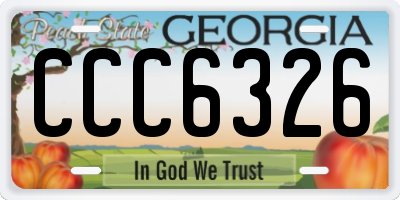 GA license plate CCC6326