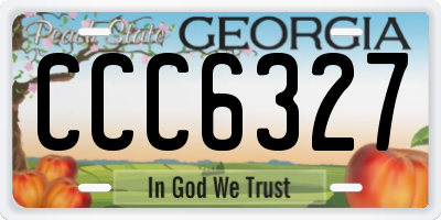 GA license plate CCC6327