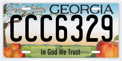 GA license plate CCC6329