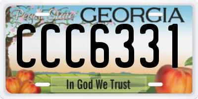 GA license plate CCC6331