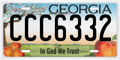 GA license plate CCC6332