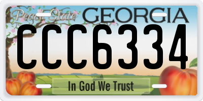 GA license plate CCC6334