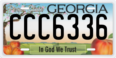 GA license plate CCC6336