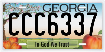 GA license plate CCC6337