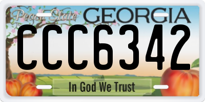 GA license plate CCC6342