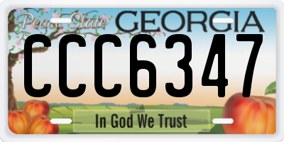 GA license plate CCC6347