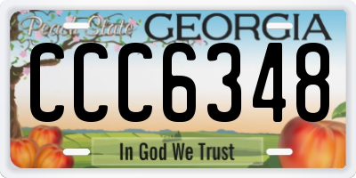 GA license plate CCC6348