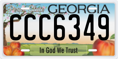 GA license plate CCC6349