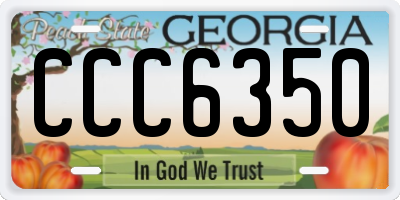 GA license plate CCC6350