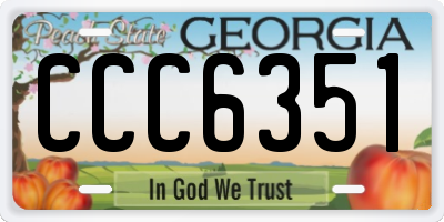 GA license plate CCC6351