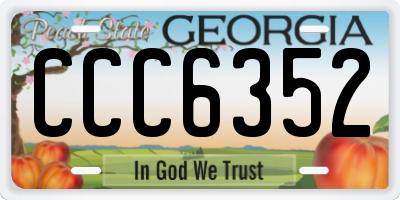 GA license plate CCC6352