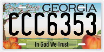GA license plate CCC6353