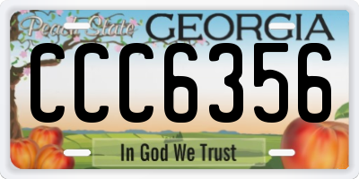 GA license plate CCC6356