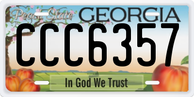 GA license plate CCC6357