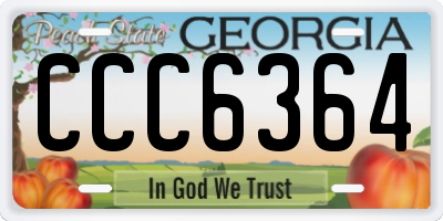 GA license plate CCC6364