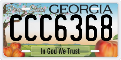 GA license plate CCC6368