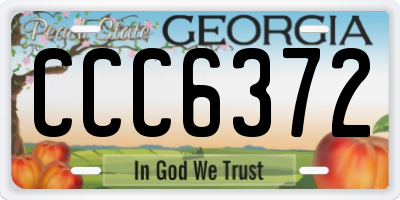 GA license plate CCC6372