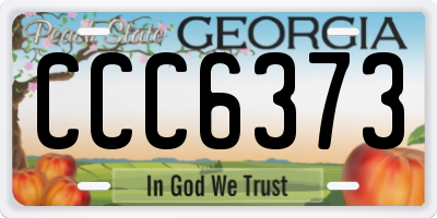 GA license plate CCC6373