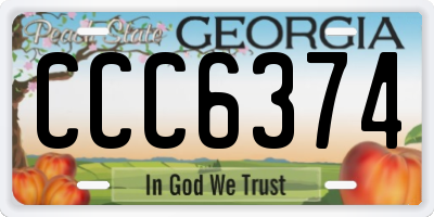 GA license plate CCC6374