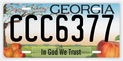 GA license plate CCC6377