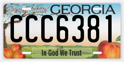 GA license plate CCC6381