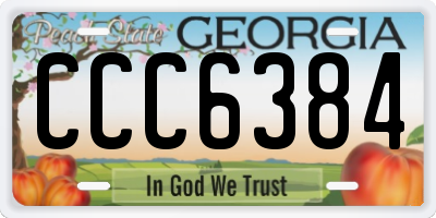 GA license plate CCC6384
