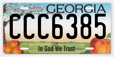 GA license plate CCC6385