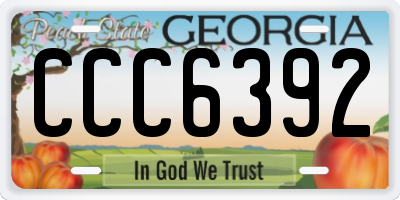GA license plate CCC6392