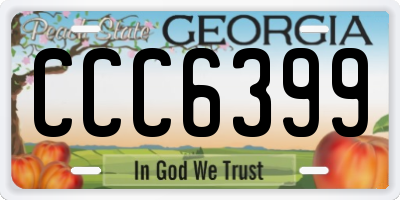 GA license plate CCC6399
