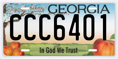GA license plate CCC6401