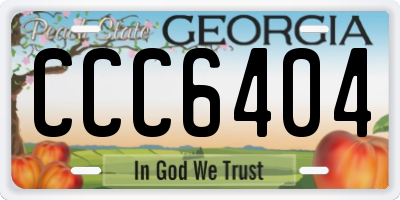 GA license plate CCC6404