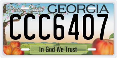 GA license plate CCC6407