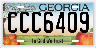 GA license plate CCC6409