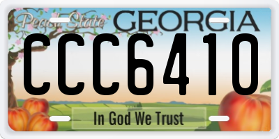 GA license plate CCC6410
