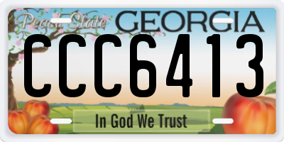 GA license plate CCC6413