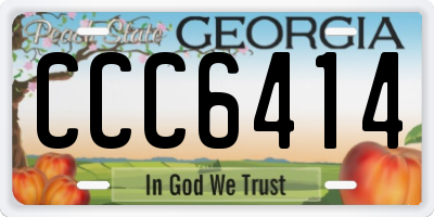 GA license plate CCC6414
