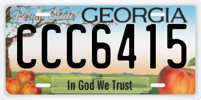 GA license plate CCC6415