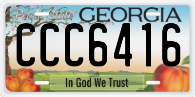 GA license plate CCC6416