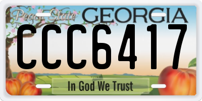 GA license plate CCC6417